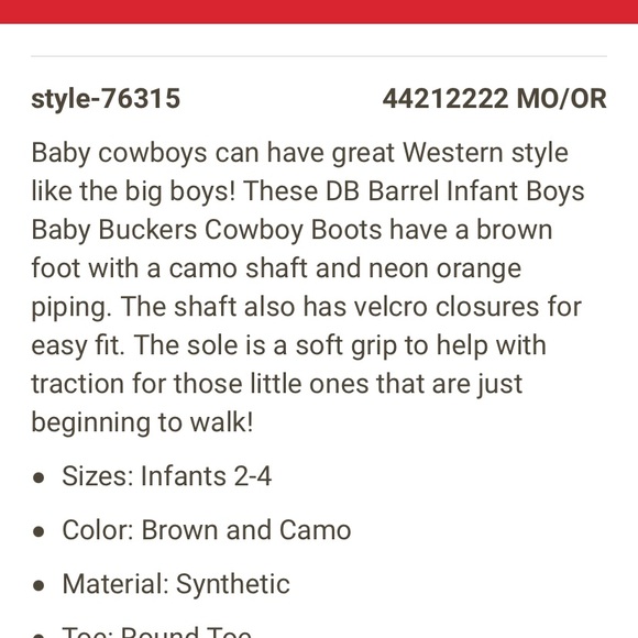 Like new baby camo cowboy boots! Worn once! - Picture 6 of 13